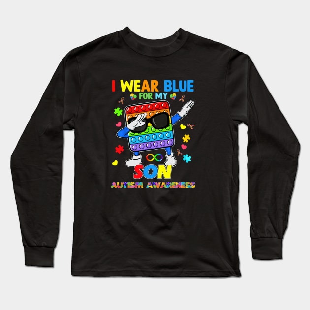 Poplt Dab I Wear Blue For My Son Puzzle Autism Awareness Long Sleeve T-Shirt by Brodrick Arlette Store